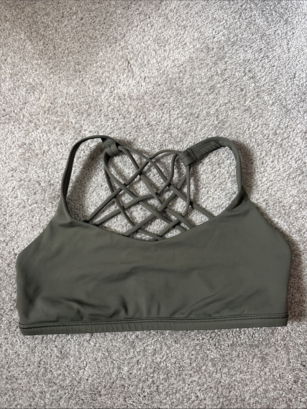 Lululemon green strappy sports bra